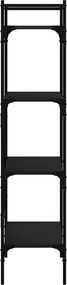 vidaXL Βιβλιοθήκη 4 Επιπέδων Μαύρη 56x31,5x138,5 εκ. Επεξεργ. Ξύλο