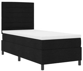 vidaXL Κρεβάτι με ελατήρια με στρώμα Μαύρο 100 x 200 cm ύφασμα