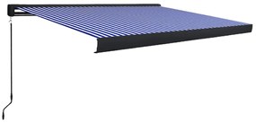 vidaXL Τέντα Κασετίνα Χειροκίνητη Μπλε / Λευκή 400 x 300 εκ.