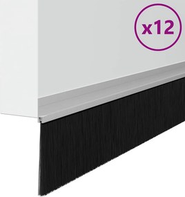 vidaXL Αυτοκόλλητες σφραγίδες πόρτας 12 pcs Ασημί 100 cm