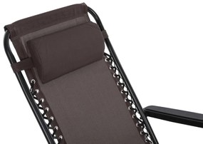 ΠΟΛΥΘΡΟΝΑ RELAX COMPANION HM5095.13 ΚΑΦΕ TEXTILENE-ΜΑΥΡΟ ΜΕΤΑΛΛΟ 67x145x110Υεκ.