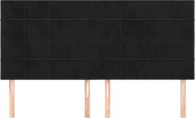 vidaXL Κεφαλάρι Μαύρο Βελούδινο 200x5x118/128 εκ.