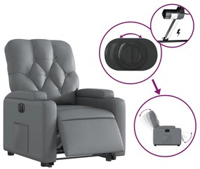 vidaXL Πολυθρόνα Ηλεκ Ανακλινόμενη με Ανύψωση Συνθετικό Δέρμα