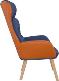 vidaXL Πολυθρόνα Relax Μπλε από Ύφασμα και PVC