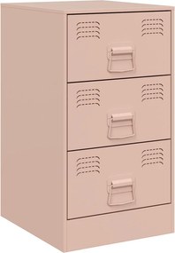 vidaXL Κομοδίνα 2 τεμ. Ροζ 34,5x39x62 εκ. από Χάλυβα