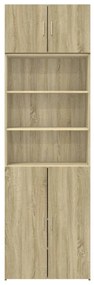 Ραφιέρα με Ντουλάπια Sonoma Δρυς 70x42,5x225 εκ. Επεξ. Ξύλο - Καφέ
