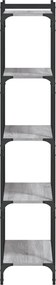 vidaXL Βιβλιοθήκη 5 Επιπέδων Γκρι Sonoma 60x30x154 εκ. Επεξεργ. Ξύλο