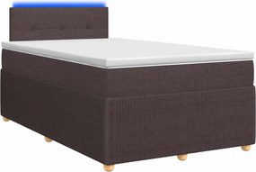 vidaXL Κρεβάτι box spring με στρώμα Σκούρο Καφέ 120 x 200 cm Ύφασμα