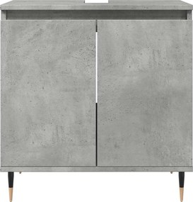 vidaXL Ντουλάπι Μπάνιου Γκρι Σκυροδεμ. 58 x 33 x 60 εκ. Επεξεργ. Ξύλο