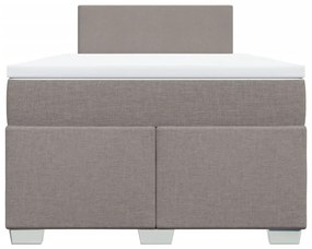 Κρεβάτι Boxspring με Στρώμα Taupe 120x190 εκ. Υφασμάτινο - Μπεζ-Γκρι