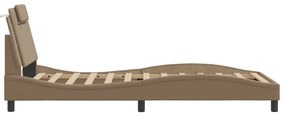 Πλαίσιο Κρεβατιού με LED Καπουτσίνο 100x200 εκ. Συνθετικό Δέρμα - Καφέ