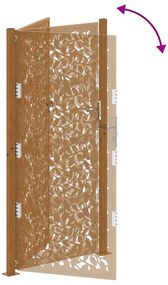Πύλη κήπου 105x205 cm από χάλυβα με φύλλα καιρικές συνθήκες - Καφέ