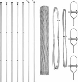 vidaXL Στύλος Περιφράξεων Ασημί 10 x 1 μ (πλέγμα 13 mm) Ατσάλι