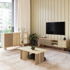 Σύνθετο Σαλονιού Θερμό Δρυς / Sapphire Δρυς NUDRU 150x30x45