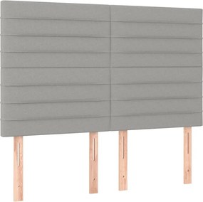 vidaXL Κρεβάτι Boxspring με Στρώμα &amp; LED Αν.Γκρι 140x190εκ. Υφασμάτινο