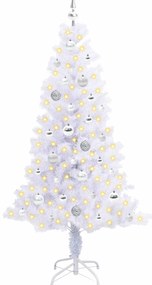 vidaXL Τεχνητό Χριστουγεννιάτικο Δέντρο Λευκό 150 cm PVC και Χάλυβας