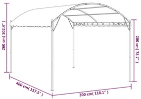 vidaXL Κιόσκι Σκίασης Ανθρακί 3 x 4 μ.