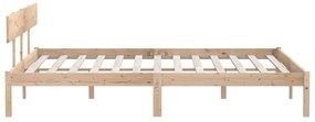 vidaXL Πλαίσιο Κρεβατιού 180x200 εκ. Μασίφ Ξύλο Πεύκου Super King Size