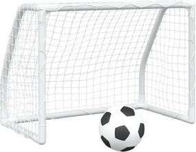 vidaXL Τέρματα Παιδικά 2 Τεμ. Λευκά 64x35x48 εκ. Μεταλλικά με Μπάλα