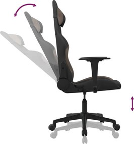 vidaXL Καρέκλα Gaming Μαύρη και Taupe Υφασμάτινη