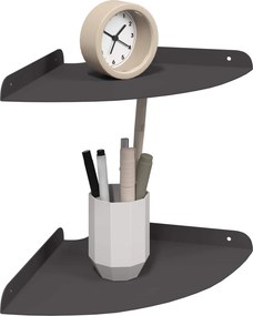 vidaXL Floating Ράφι Γωνίας με ράφι 2 pcs Μαύρο 24 x 24 x 2 εκ