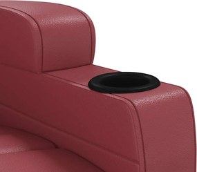 vidaXL Πολυθρόνα Ανακλινόμενη Μπορντό από Συνθετικό Δέρμα