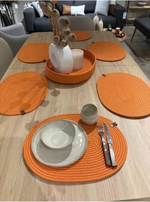 Stewehome Σετ 7 τεμαχίων οβάλ σουπλά και καλάθι από γιούτα (Γιούτα) 41x31 cm