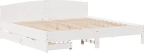 vidaXL Σκελετός Κρεβ. Χωρίς Στρώμα Λευκό 180x200 εκ Μασίφ Πεύκο