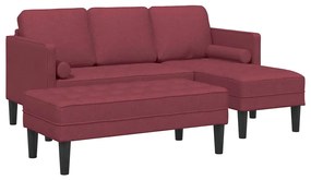 vidaXL Σετ Καναπέ με μαξιλάρι 2 pcs Κόκκινο Πολυεστέρας