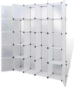 vidaXL Ντουλάπα Σπονδυλωτή 14 Τμήματα Άσπρη 37 x 146 x 180,5 εκ