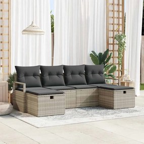 vidaXL Σετ Καναπέ Κήπου 6 pcs Ανοιχτό γκρι 230 x 117 x 85 εκ.