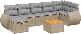vidaXL Patio Sofa Set 6-θέσια Μίξη μπεζ και ανοιχτό γκρι