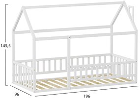 ΚΡΕΒΑΤΙ ΠΑΙΔΙΚΟ ΜΕ ΚΑΓΚΕΛΟ HOUSER HM706.03 τ.MONTESSORI ΞΥΛΟ ΠΕΥΚΟ ΛΕΥΚΟ-190x90εκ