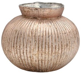 Γυάλινο Βάζο FL1223 Fylliana Μπρονζέ - Ροζ Φ16x13 εκ. 16x16x13 εκ.