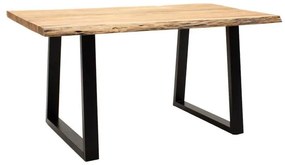 Τραπέζι Miles C002 μασίφ ξύλο Ακακίας φυσικό - μαύρα μεταλλικά πόδια 140x80x76 εκ. 140x80x76 εκ.