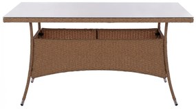 Τραπέζι Minsk μεταλλικό Rattan μπεζ - καφέ 150x90x75 εκ. 150x90x75 εκ.