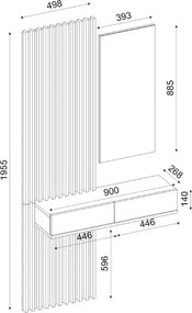Έπιπλο εισόδου Elois Megapap χρώμα λευκό 96,6x26,8x195,5εκ.