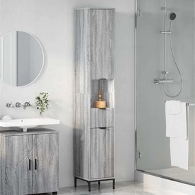 vidaXL Ντουλάπι Μπάνιου Γκρίζο Σονομα 31,5 x 33 x 190 εκ.