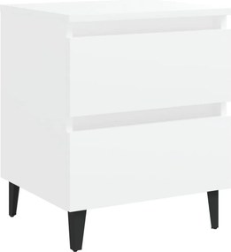 vidaXL Κομοδίνο Λευκό 40 x 35 x 50 εκ. από Επεξ. Ξύλο
