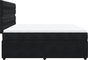 vidaXL Κρεβάτι Boxspring με Στρώμα Μαύρο 200x200 εκ. Βελούδινο
