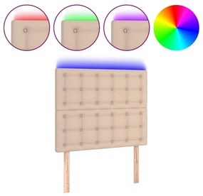 Κεφαλάρι Κρεβατιού LED Καπουτσίνο 80x5x118/128 εκ - Καφέ