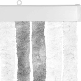 vidaXL Κουρτίνα εντόμων Chenille Γκρι και Λευκό 100 x 200 cm 100% PP