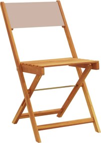 vidaXL Σετ Επίπλων Bistro 3 τεμ. Taupe Ύφασμα/Μασίφ Πεύκου