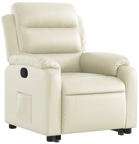 vidaXL Πολυθρόνα Ανακλινόμενη με Ανύψωση Κρεμ από Συνθετικό Δέρμα