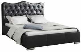 Κρεβάτι Baltimore 141, Διπλό, Μαύρο, Οικολογικό δέρμα, Τάβλες για Κρεβάτι, 180x218x100cm, 129 kg | Epipla1.gr