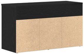 vidaXL Παγκάκι Μαύρο Δρύς 60x30x45 εκ. Φτιαγμένο από Μηχανικά Ξύλα