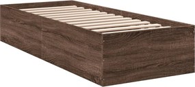vidaXL Πλαίσιο Κρεβατιού Χωρ. Στρώμα Καφέ Δρυς 75x190εκ Επεξ. Ξύλο