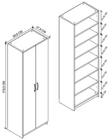 Παπουτσοθήκη Renso Megapap δίφυλλη χρώμα λευκό 59,8x37,8x178,5εκ.