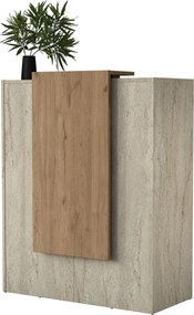 Τραπέζι Υποδοχής Τραβερτίνη / Καρυδί FRABEFA 90x40x110