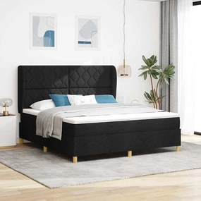 vidaXL Κλίνη με Ματράζ Μαύρη 180x200 εκ. Υφάσματος
